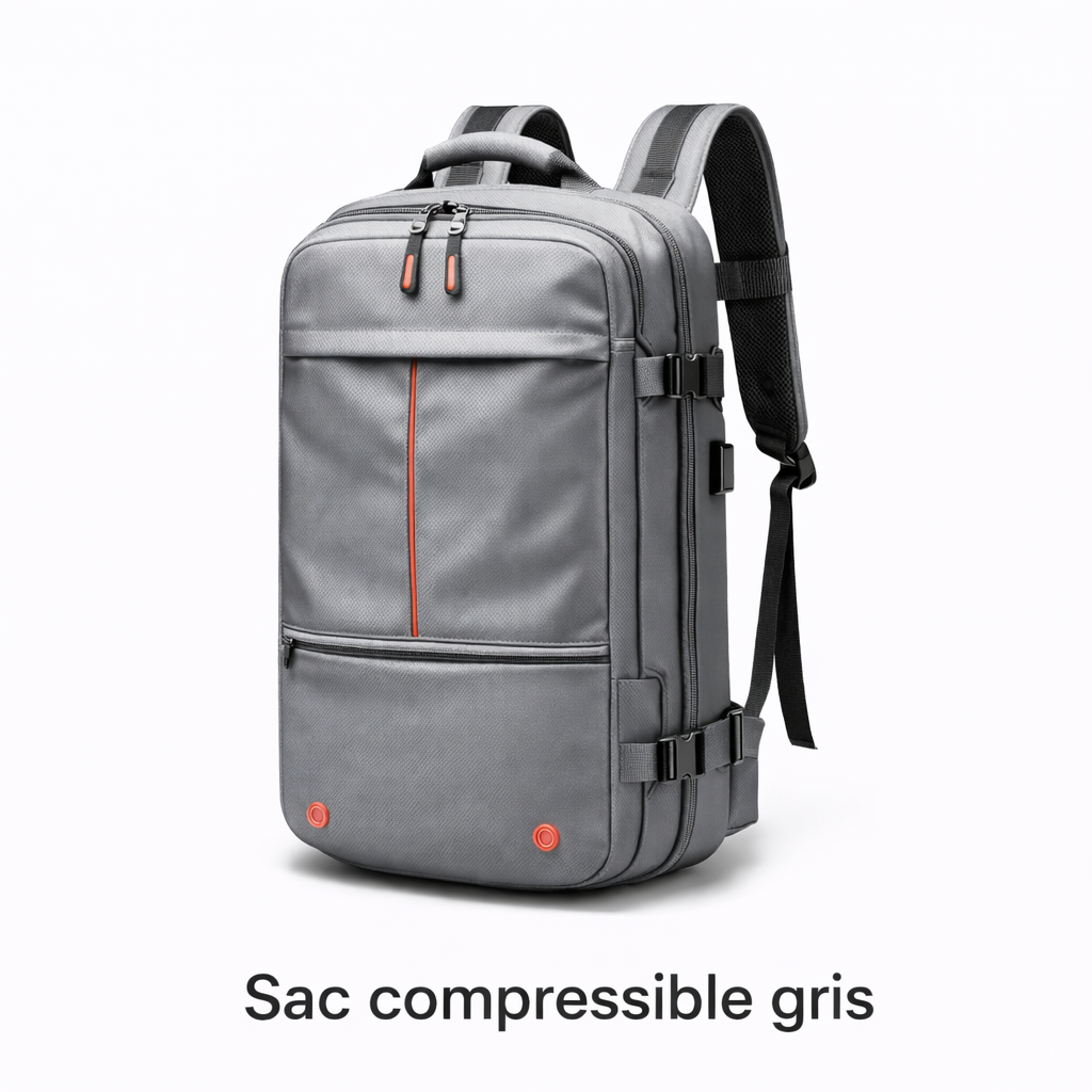 Sac à dos de voyage à compression sous vide – Gain de place garanti