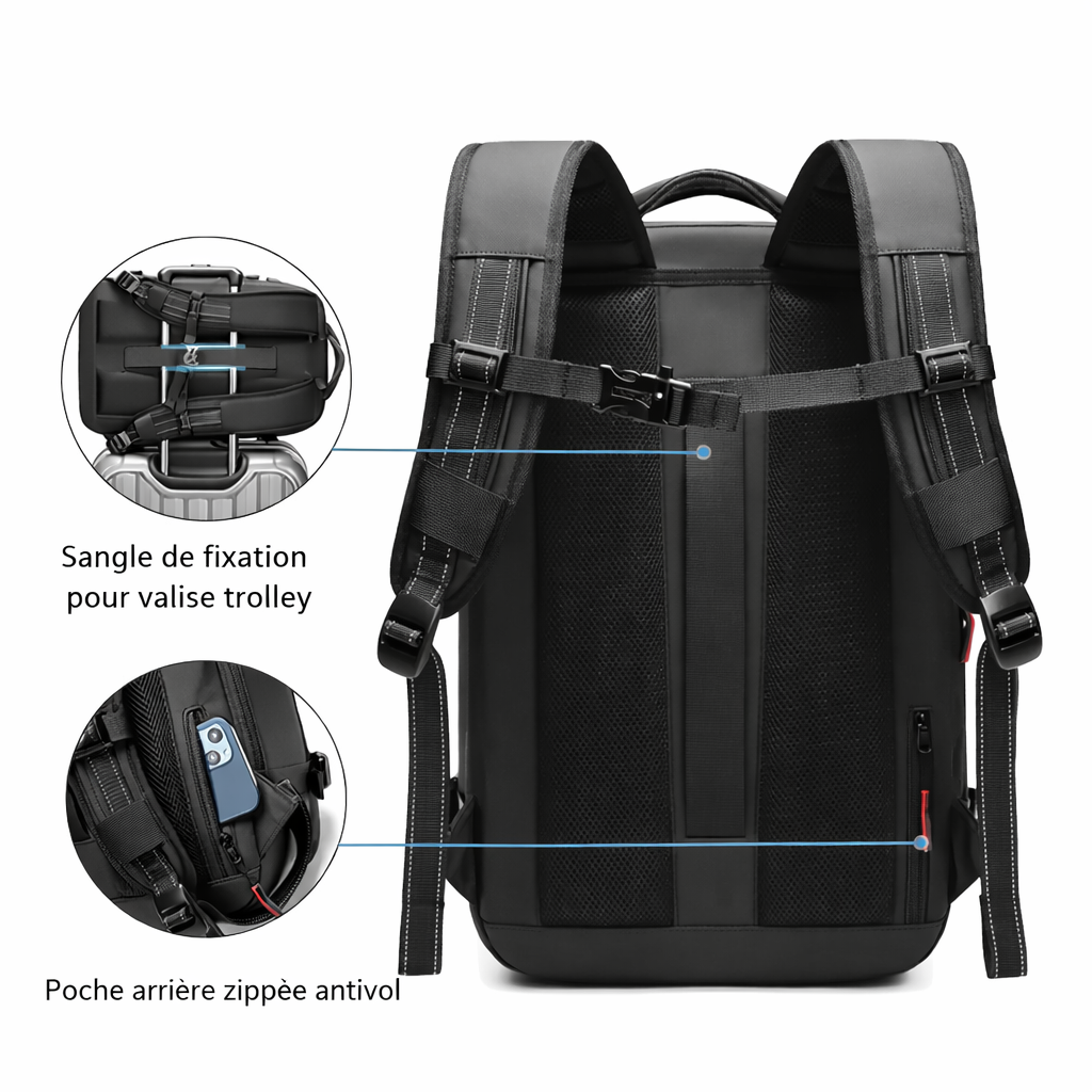 Sac à dos de voyage à compression sous vide – Gain de place garanti